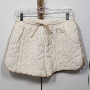 Mable Ecru Quilted Drawstring Shorts Women's Size S Beige